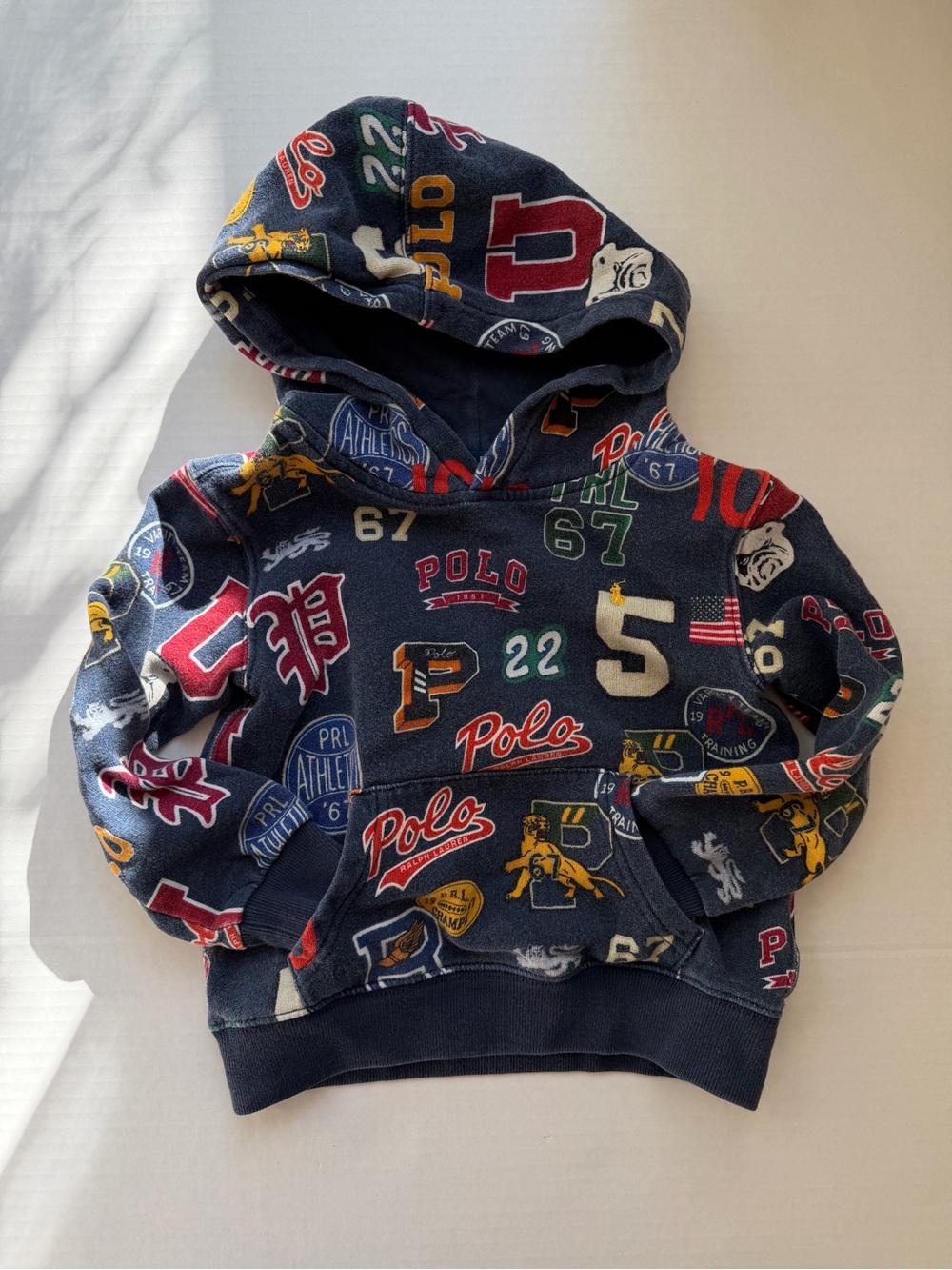 Polo Ralph Lauren 4T Allover Varsity Collegiate Graphic Hoodie